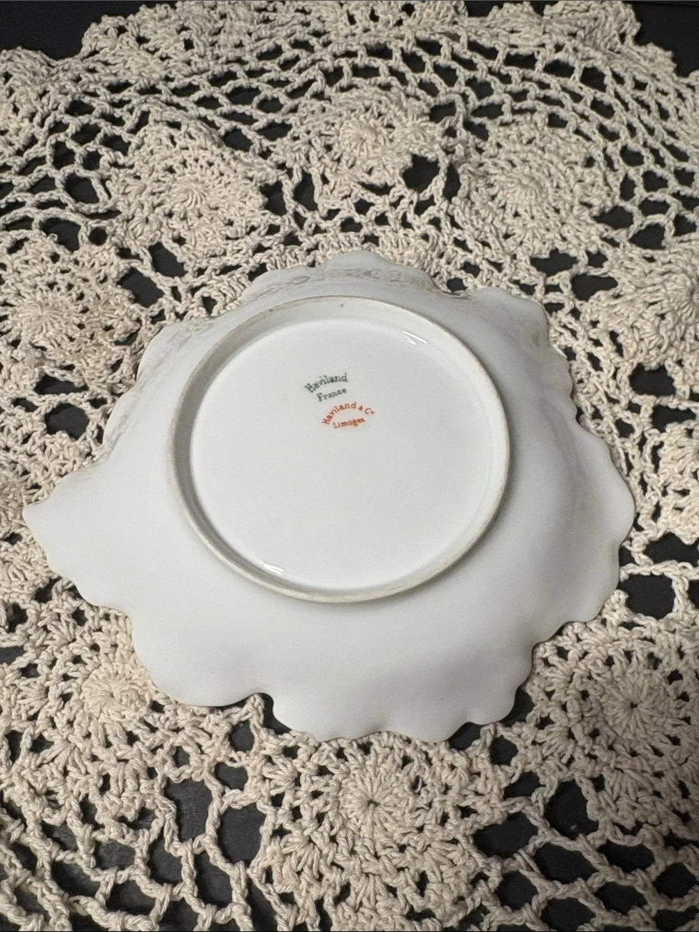 Antique Haviland&Co Limoges Blue Floral 6” Bon-Bon Dish Victorian Cottage Core